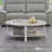 Contemporary Oval Wood Shelf Coffee Table-1781907462