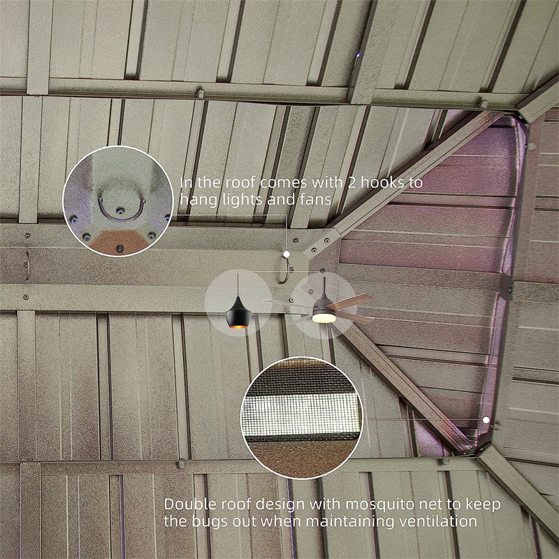 Extérieur 12 pi. L 10 pi. D Pavillon de jardin