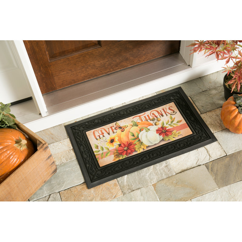 Give Thanks 10 in. x 22 in. Indoor/Outdoor Sassafras Switch Mat