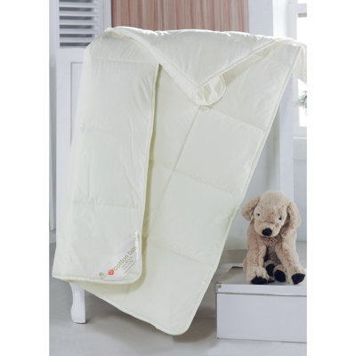 Premium Baby Quilt, Ecru, 37.4 x 57.1 inches | 100% Cotton with Wool Filling, 10.6 oz/sq yd | Machine Washable at 30°C | Soft & Cozy, Perfect for Nursery or Baby's Crib, Safe & Comfortable Sleep Environment