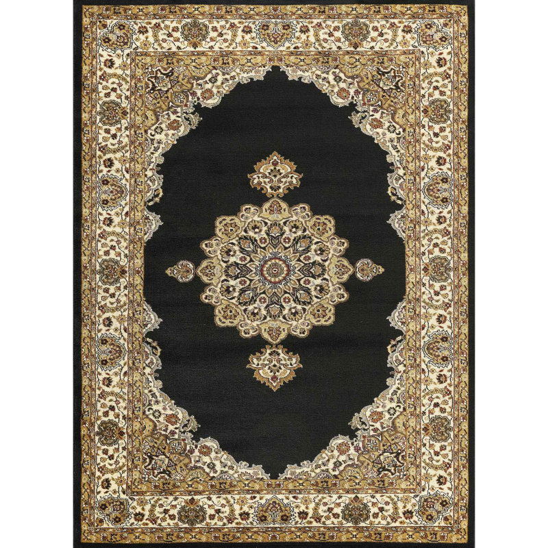 Classic Area Rug, Rectangle 2'x 3', Black