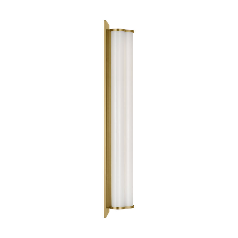 Burnished Brass and Milk Glass Dimmable LED Vanity Light
