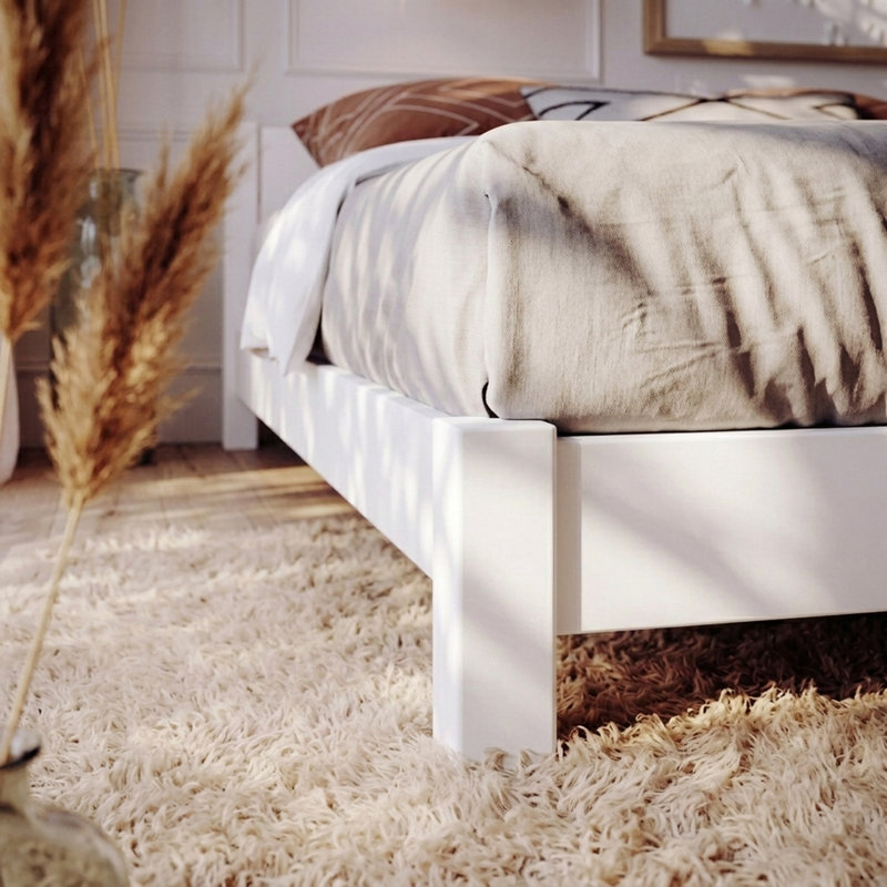 Structure de lit Hardiman, Double XL, Blanc