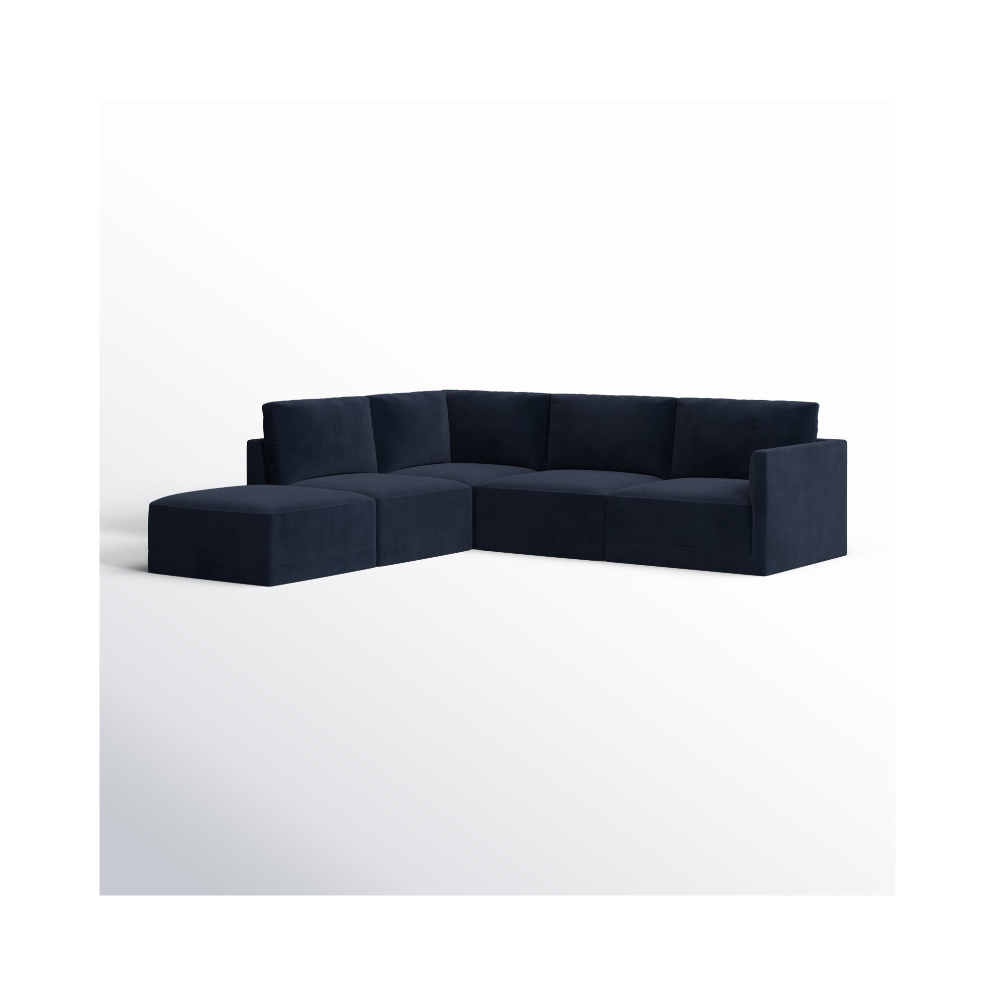 Deirdre Modular Upholstered Chaise L-Sectional, Navy