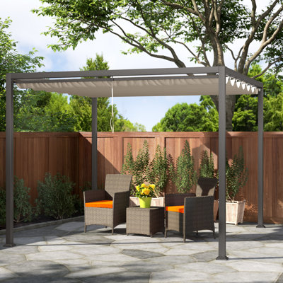 Pergola en métal avec auvent l 10 pi x P 12 pi