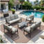 Ensemble de meubles de patio 7 pièces en métal-687062848