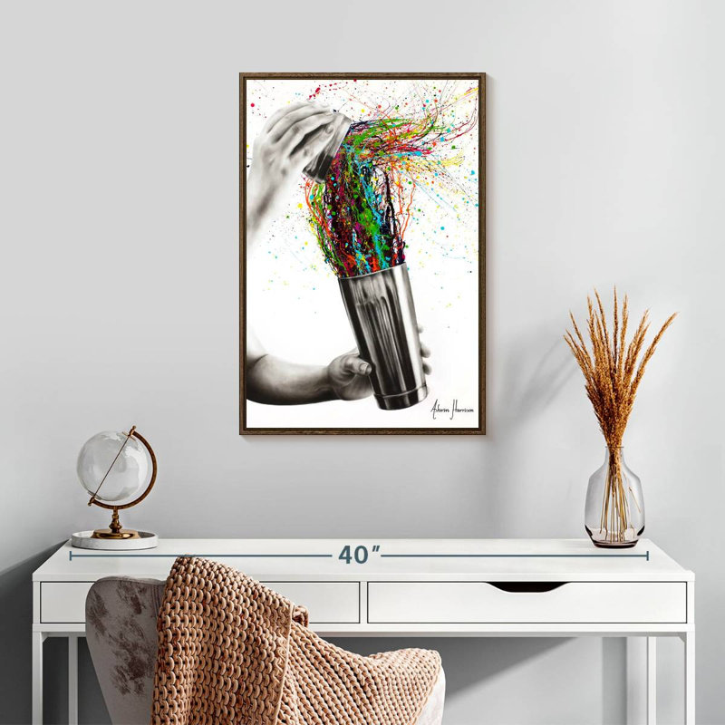 Shake It, 17 po x 25 po, Cadre flottant noyer