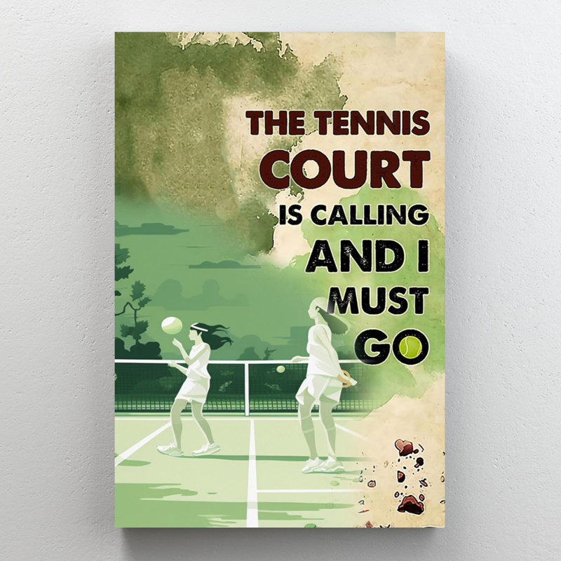 Marlenne, le court de tennis appelle, H 20 po x l 16 po x P 1,25 po