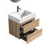 Meuble-lavabo Grace 24 en chêne brut, lavabo blanc brillant, tiroirs silencieux, finition E0, évacuation en U, profondeur 23,31 po, meuble-lavabo mural moderne, design chêne, panneaux doubles E1, fermeture amortie