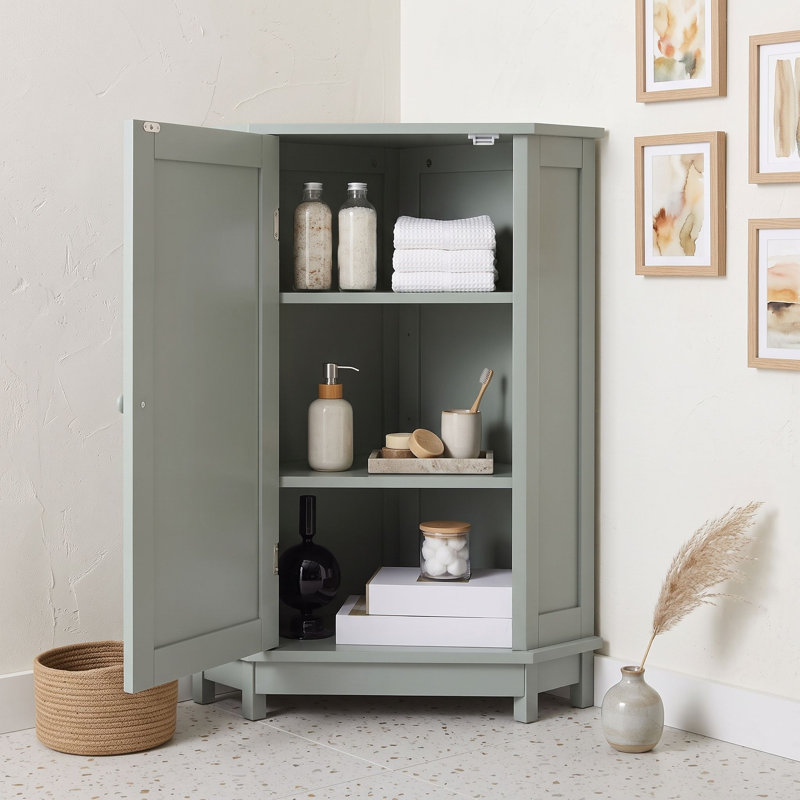 Armoire de rangement de salle de bain avec tablettes ajustables, Gris