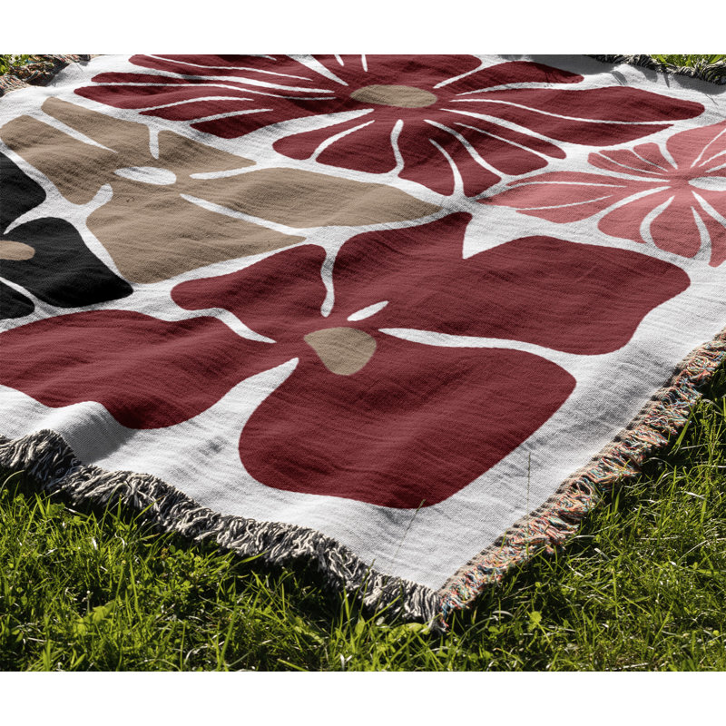 Jeté en coton Roni, 50 x 70, Rouge