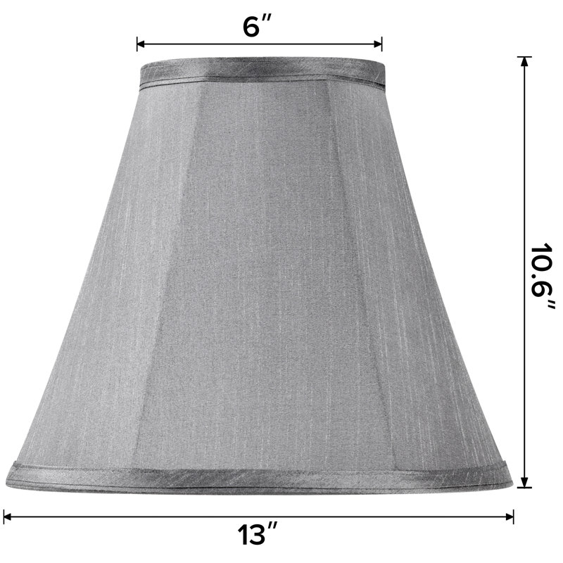 10.6''H x 13''W White Bell Lamp Shades for Table Lamp(Set Of 2), Grey