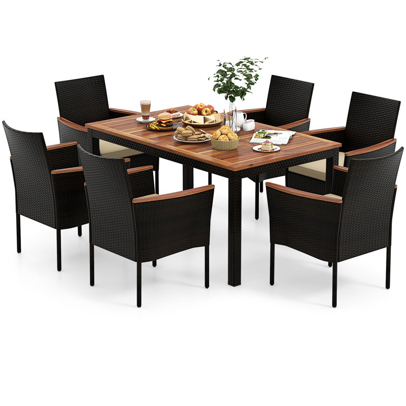 6 - Person Patio Dining Set with Rectangular Table
