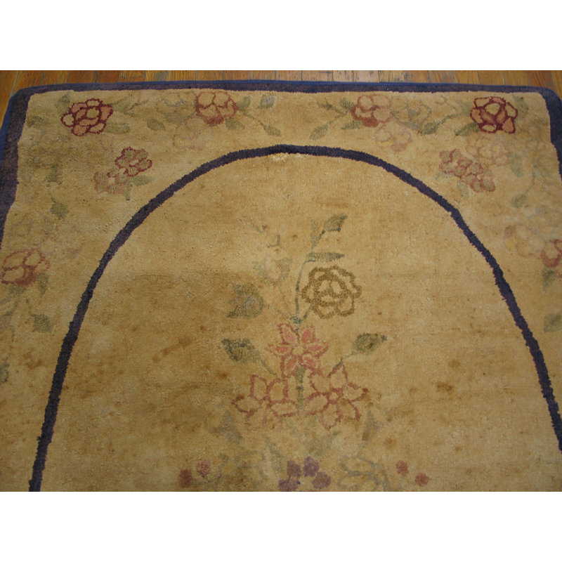 Tapis crocheté art populaire antique ivoire début du début du 20e siècle