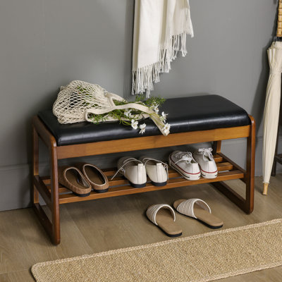 Banc de rangement en similicuir