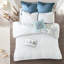 Édredon réversible en coton grand bleu 8 pièces - Style, imprimé médaillon, réversible lavable à la machine, motif géométrique, jupe de lit de couleur unie,-118651969-118651966