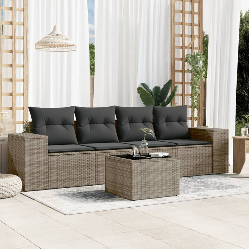  Ensemble de canapé de jardin gris