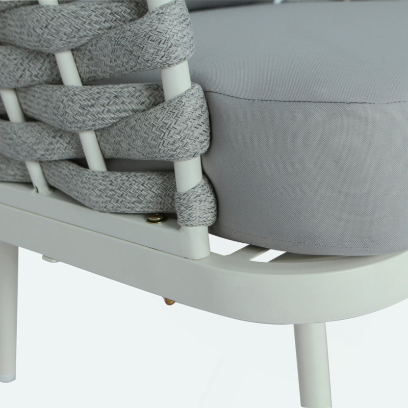 Ensemble de 2 fauteuils club Mariano, Gris, Blanc cassé / blanc