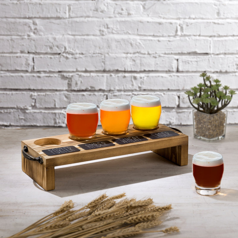4 Piece 177ml Glass Beer Flight Set