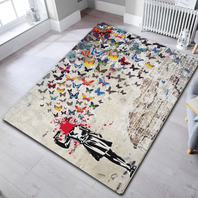 Tapis d'entrée de qualité supérieure, 2,6 x 6,6 pieds, 100% polyester, hauteur des poils de 0,4 po | Antibactérien, antidérapant, dessous lavable à la machine | Élégant et durable pour les entrées, les salons et les endroits très passants