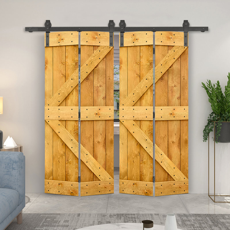 84'' Solid Wood Barn Doors Barn Door, 40 po x 84 po, Érable colonial