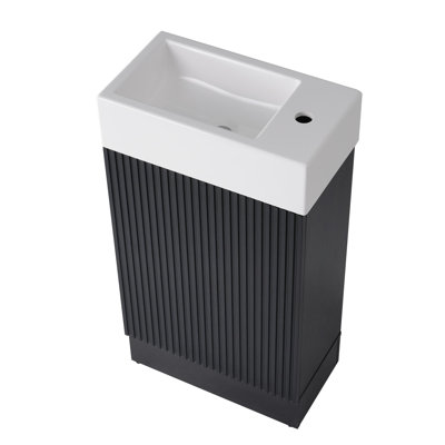 Meuble-lavabo 18,6 po avec armoire, porte-papier hygiénique et tablette
