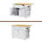 48 Inch Large Kitchen Island With Drop Leaf,Power Outlet,Internal Storage Rack,Rolling Kitchen Storage Cart On 5 Wheels With 5 Open Side Racks For Kitchen-858831156