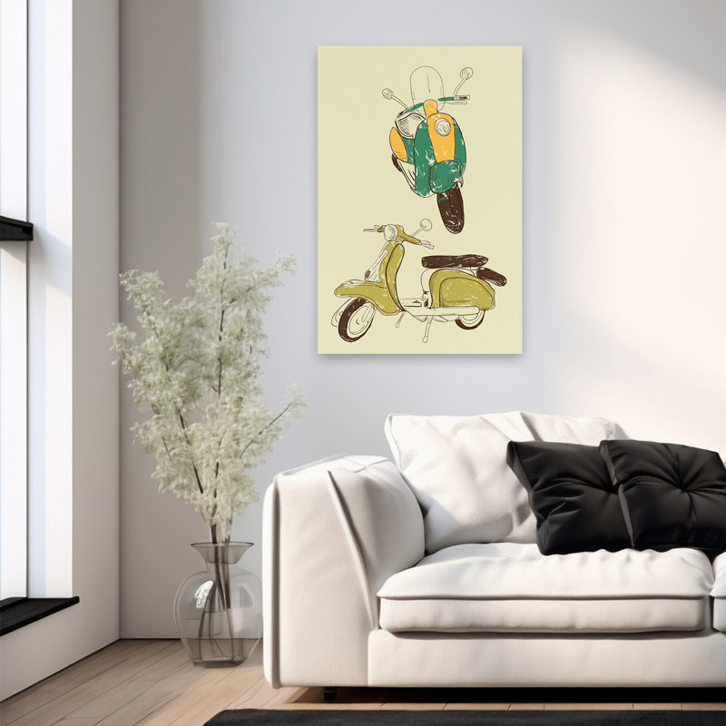 Scooter III - Art de transport de motocyclettes, H 36 po x l 24 po