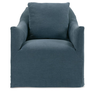 Mocha Noel Slipcovered Swivel Chair