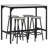 Chumy 5-Piece Bar Table And Chairs Set, Industrial Space Saving Bar Table With Stools, Kitchen Table And 4 Round Bar Stools With Metal Frame For Pub, Dining Room-463145910-463145911