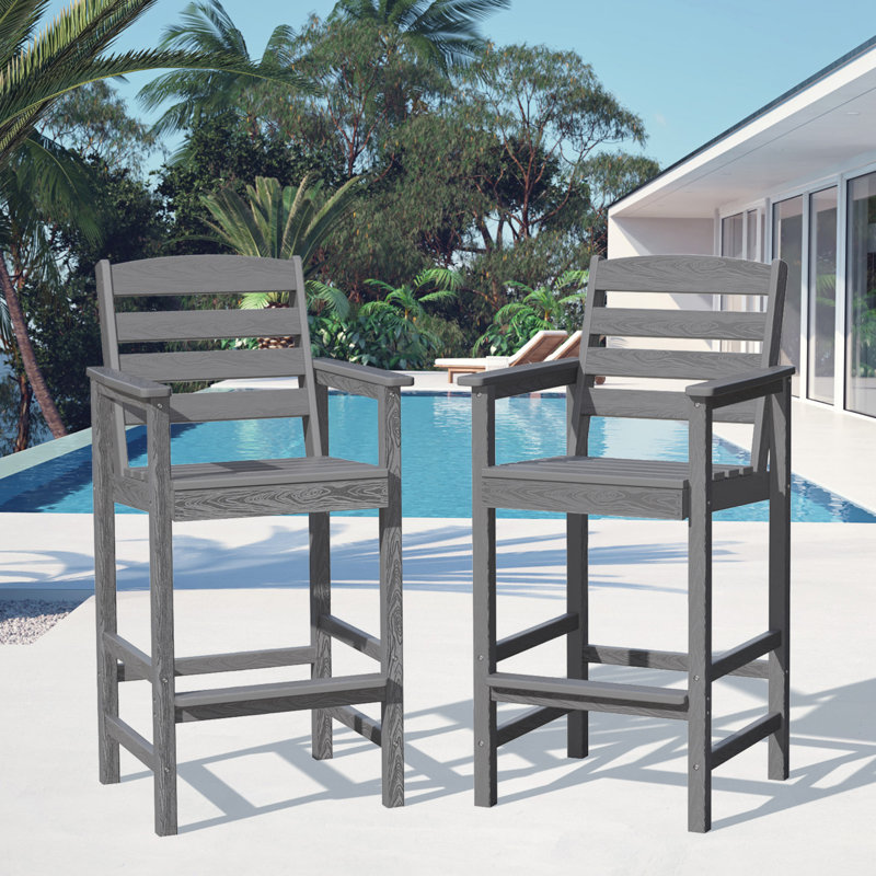 Tabouret de bar Adirondack en plastique Dalson, Gris
