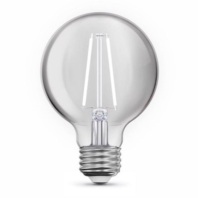 Feit White G25 E26 (Medium) Filament LED Bulb Soft White 60 Watt Equivalence 3 pk