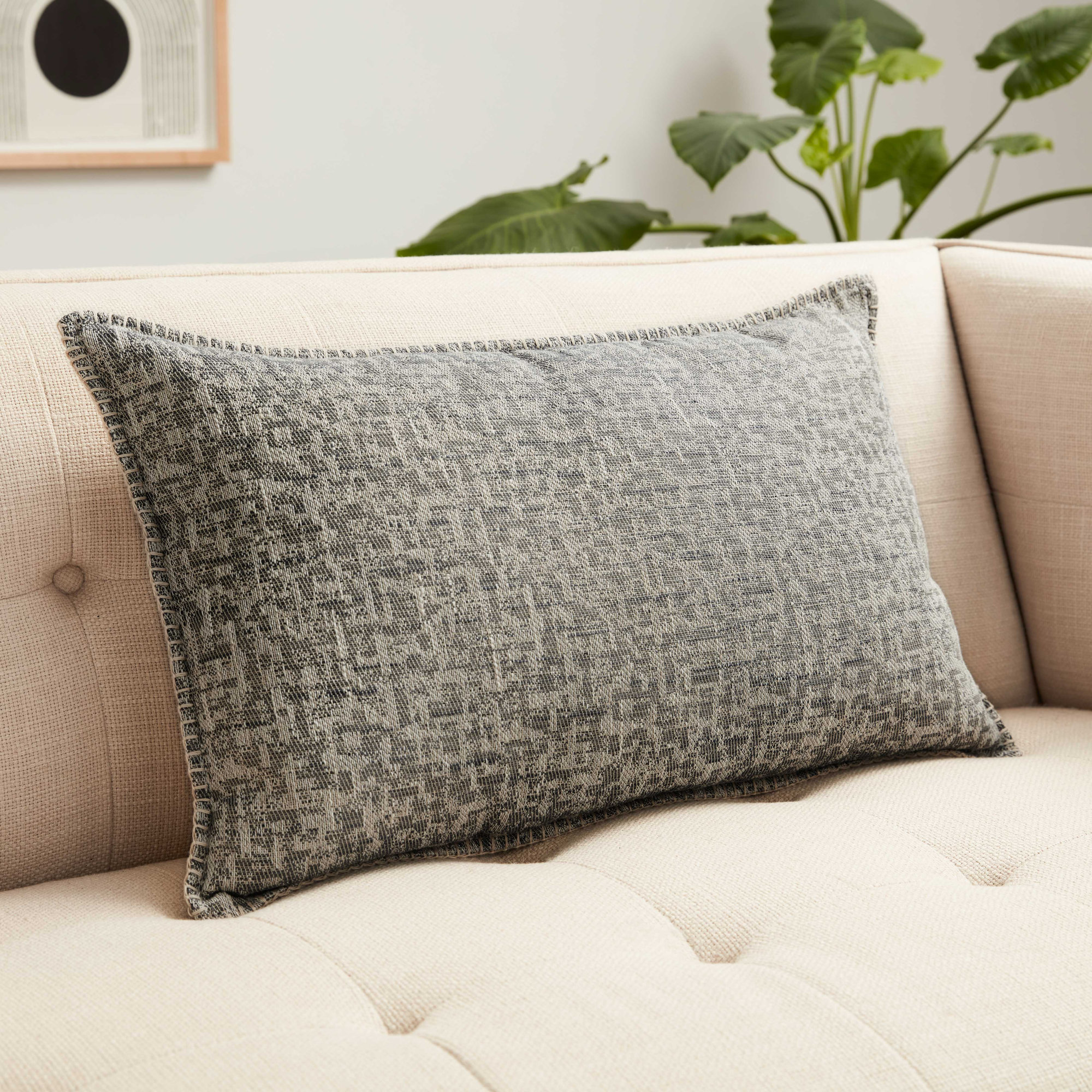 Peridot Lumbar Pillow Cover, Gray