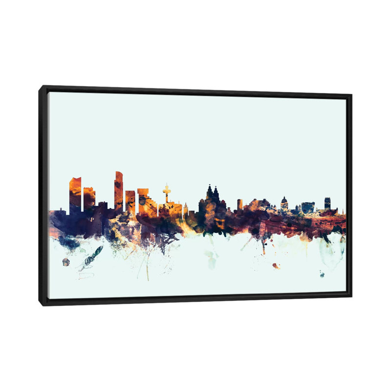 «Skyline Series», reproduction imprimée sur toile, Toile avec cadre flottant noir, L 26 po x H 18 po x P 1,5 po, Pas de tapis