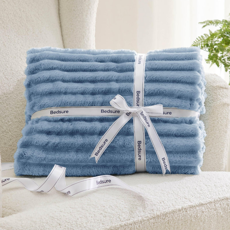 Bedsure Fitted Sheet Deep - Bed Sheets Extra Deep Pocket made of Soft Brushed Microfiber for Bed, 240cm x 220cm, Ashley Blue