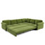 Canapé-lit d'angle de 118 pouces avec lit gigogne, chenille verte gazon