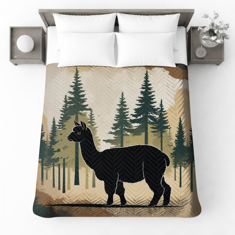 Couvre-lit noir Alpaca, Twin
