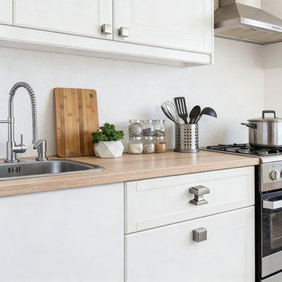 Poignées carrées et poignées de tiroir en nickel brossé, quincaillerie moderne en zinc massif pour la cuisine, la salle de bain, la commode et le placard