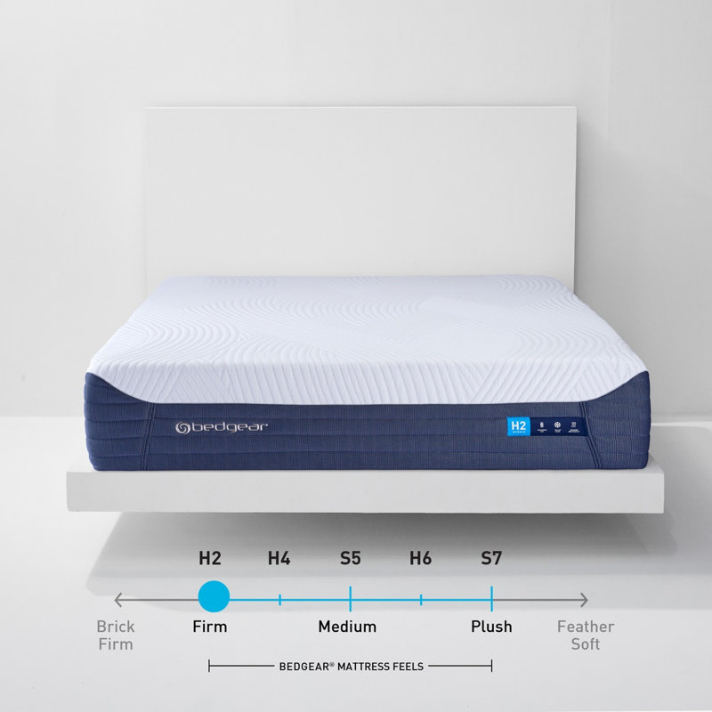 Matelas hybride Bedgear H2 Performance - ressorts ensachés à refroidissement ferme, Très grand californien avec tête séparée