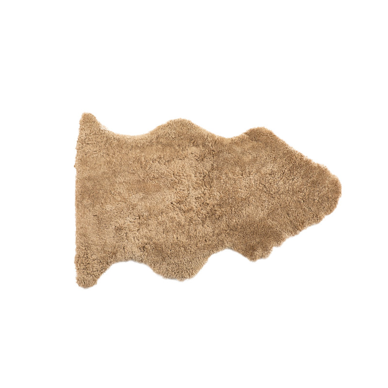  Tapis luxueux en peau de mouton bouclée de luxe caramel écossais