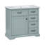 Meuble-lavabo autoportant de 91 cm avec lavabo, 2 tiroirs basculants, porte à fermeture amortie, gris-1343947659