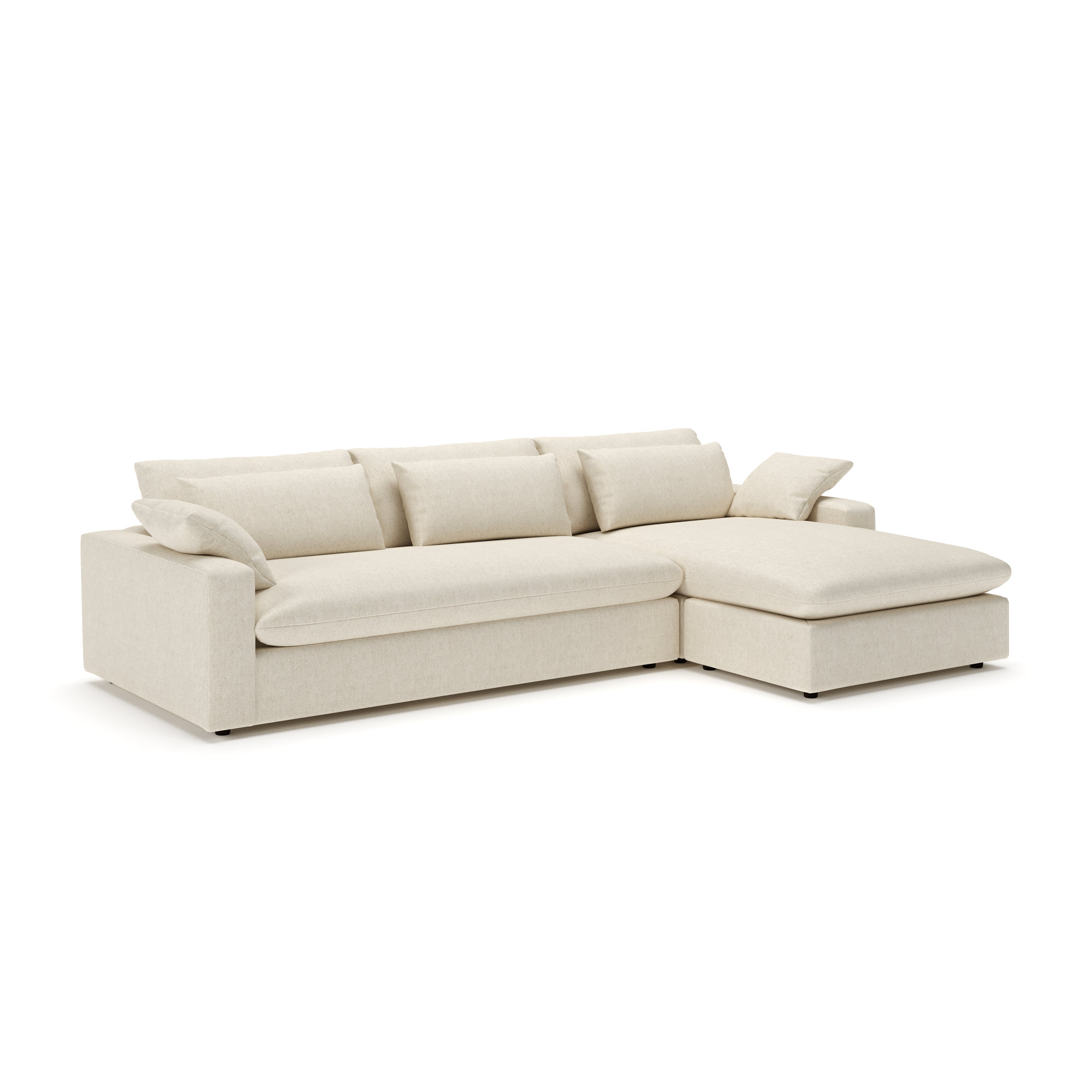 Remy 2 - Piece Upholstered Chaise Sectional, Right Hand Facing, John Sepia Performance Linen Blend