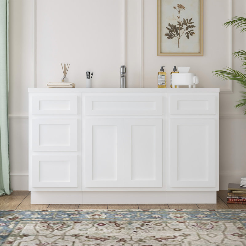 54 Single Bathroom Vanity Base Only, White
