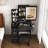 Modern Vanity Desk with LED Lighting, Power Outlet, and Storage