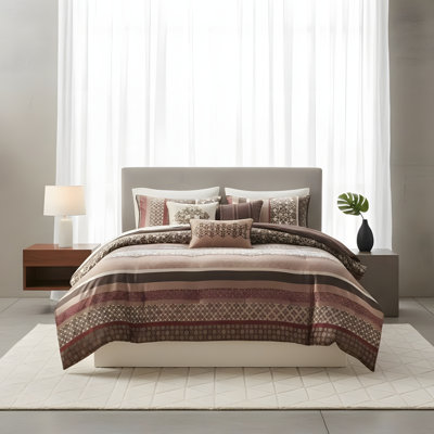 Ensemble d'édredon en polyester jacquard 7 pièces