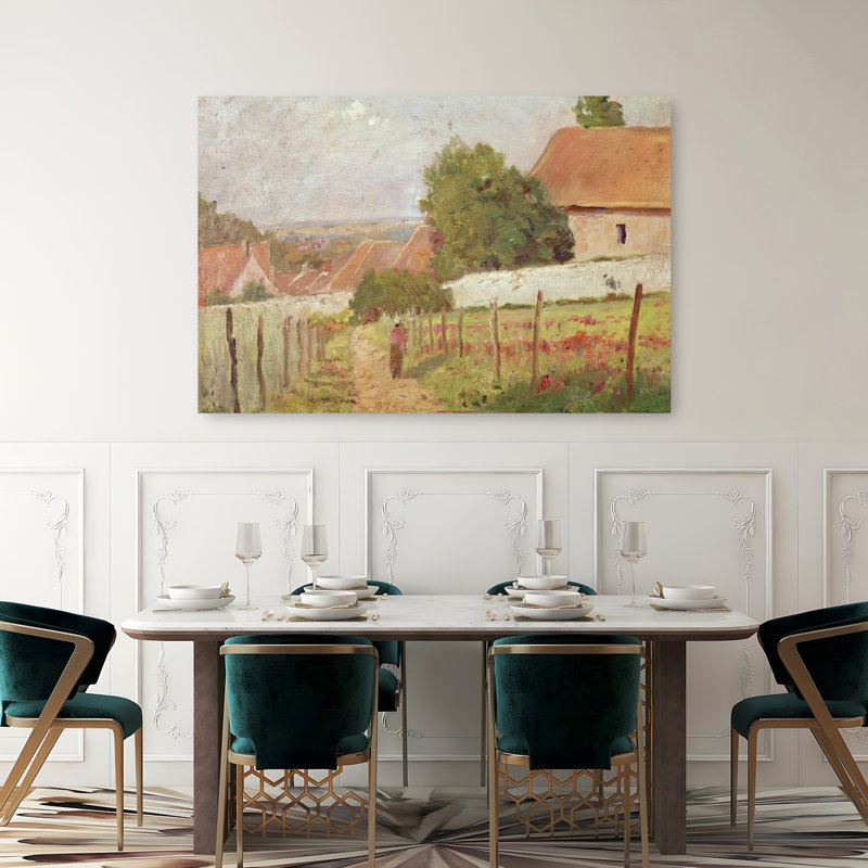 Landscape Of Ile De France Impressionist Contemporary Landscape Summer Wall Art Print by Camille Pissarro - Wrapped Canvas Print