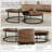 Carbon Steel Nesting Coffee Tables Set - Round Extendable Design with Durable Panel for Living Rooms-852533186