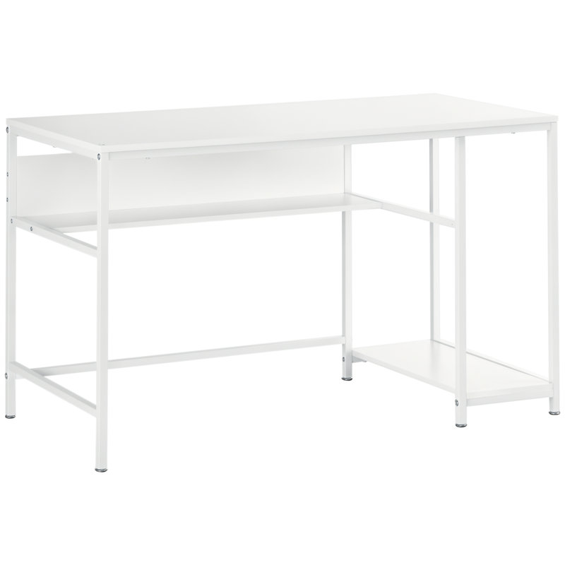 Eachern Metal Base Computer Desk, White, White