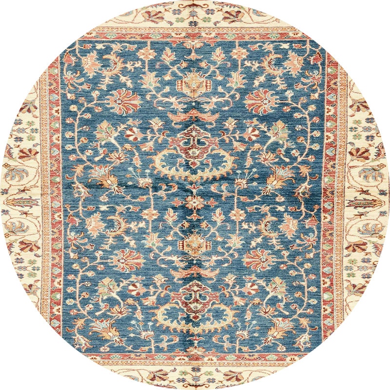 Abstract Indoor Rug, Round 7'