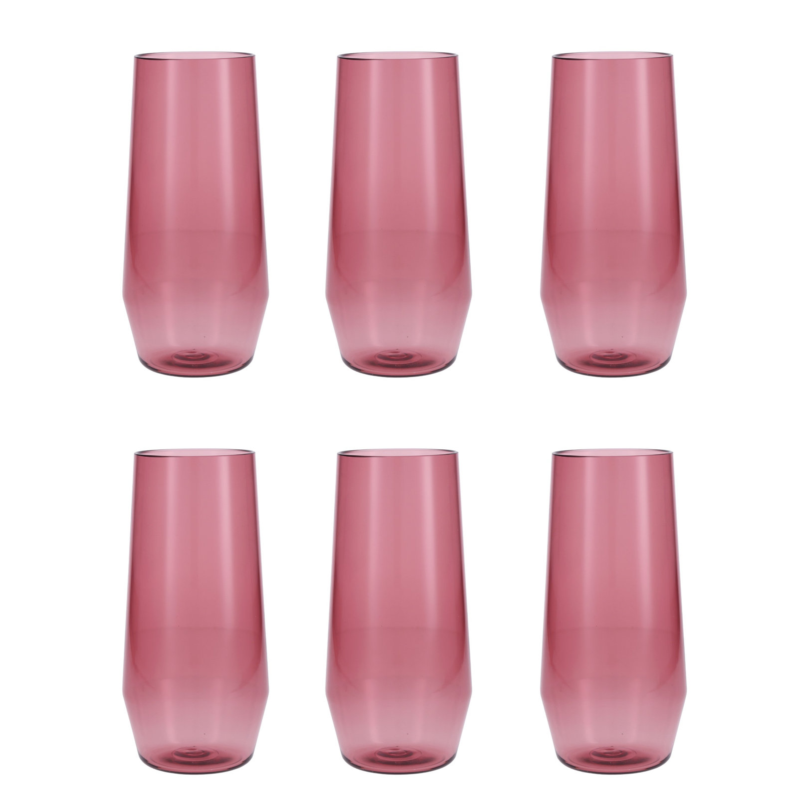 Sole Stemless Wine Glass, 18 oz., Rose Red